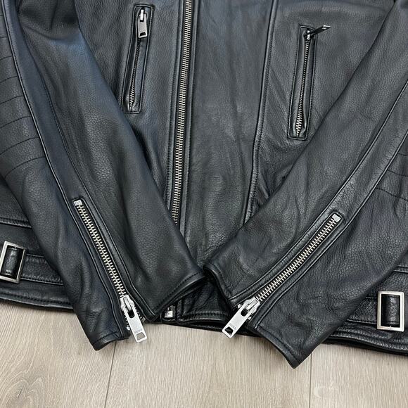 Hugo Boss Lewis Leather Jacket Coat size Large L B3 - Picture 3 of 8